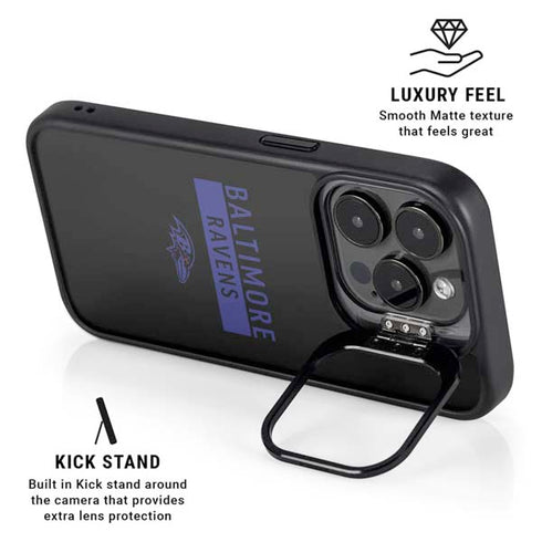 NFL Baltimore Ravens Black Performance Series iPhone 16 Pro Kickstand Case